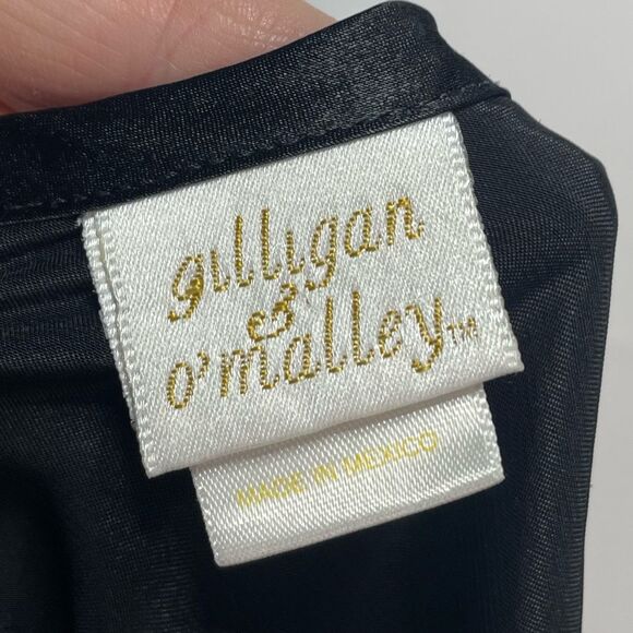 Vintage Gilligan & O'Malley Black Satin Nightgown XL - Picture 3 of 5
